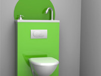WC lave mains intégré WiCi Bati avec option credence  type 2 couleur vert